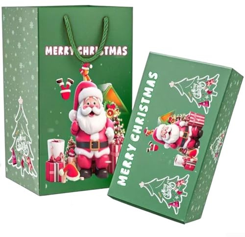 Weihnachts-Überraschungs-Explosionsbox-Set, zusammenklappbare und hüpfende Konfetti-Explosionsbox mit Geld-/Kartenhalter für festliche Anlässe (18 grün)