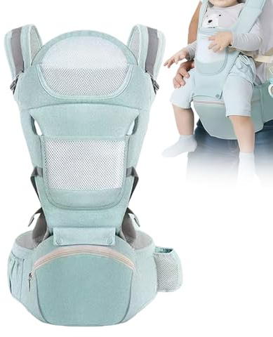 Portabebè,Leggero Regolabile con Cintura Ergonomica - Portabebè per Genitori | Ideale per Trekking Viaggi in Aereo e Spostamenti da 0 a 36