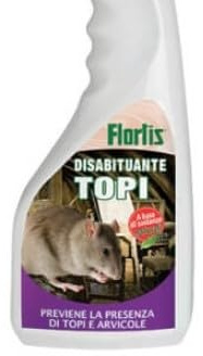FLORTIS Disabituante Naturale Topi Spray, 500 ml, Protezione per Esterni
