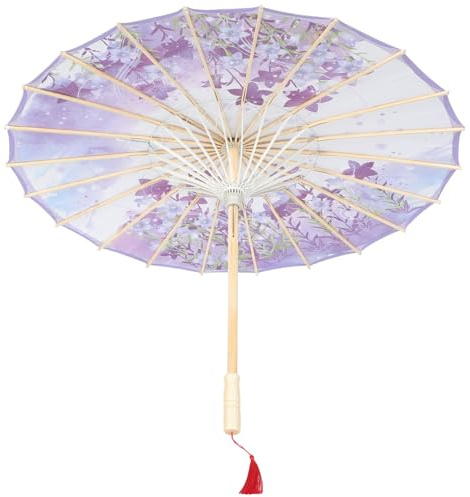 BESTYASH Parapluie Décoratif en Soie Japonerie Classique Style Rétro en Tissu de Soie Motifs Floraux, Parasol Ombrelle Japonaise pour Costume Cosplay et Danse, Protection Solaire,