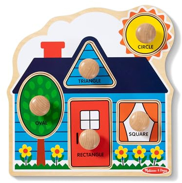 Melissa & Doug 2053 Holzpuzzle mit großem Knauf - Erste Formen (5 Teile)