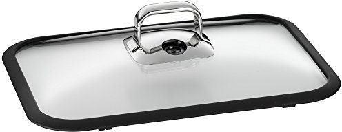 WMF Vitalis Glasdeckel mit Silikonrand 35 x 21,5 cm, Ersatzdeckel für Vitalis Compat 3,5l, Vitalis Zubehör, Silikondichtung, spülmaschinengeeignet