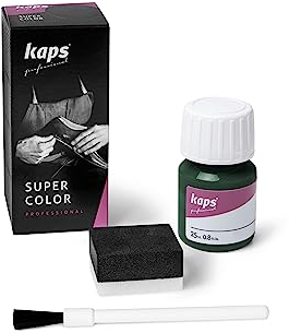 Kaps Super Color Lederfarbe für Naturleder, Synthetik und Textil, Lederfärber, 25 ml, Grün 113