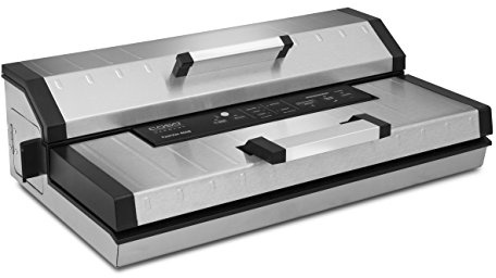 CASO FastVac 4008 Profi Vakuumiergerät – Edelstahl, Doppelkolbenpumpe 20 L/Min, Doppel-Schweißnaht 40 cm, regulierbare Vakuumstärke & Schweißzeit, Marinier- & Pulse-Funktion, inkl. Folien