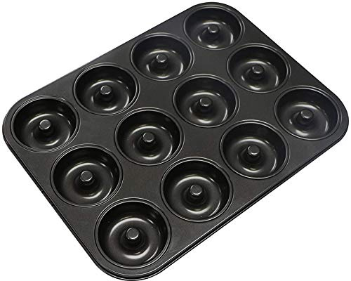 Webake Donut Pan Non-stick Mini Donut Tray Heavy Gauge 2.8 Inch Doughnut Pans for Baking 12-Cavity