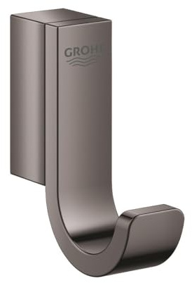 Einfacher Haken für Bademäntel mit Grohe Starlight-Finish, kratzfest, 4,4 x 5 x 1,5 cm, Farbe hartes Graphit (Referenz: 41039A00)