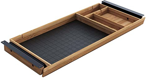 Eisnhauer® Bambus Schubladenauszug/Utensilienauszug Unterbau für Schreibtische, Ablage & Organizer, ca. 55,7 x 24,4 x 3,4 cm, aus hochwertigem Bambus