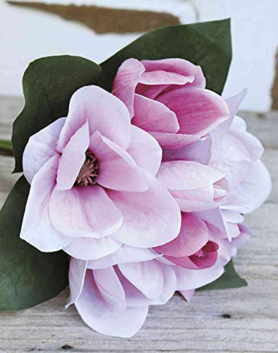 artplants.de Seidenblume Magnolie Kayle, rosa-pink, 30cm - Blumenstrauß künstlich/Kunst Magnolia