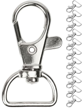 Ganchos de correa para bolsa, paquete de 12, 15 mm de ancho, Llavero de mosquetón giratorio de 360 grados, pequeños llaveros de mosquetón para bolsos, joyas y llaves, Cierres de Langosta, Key Rings