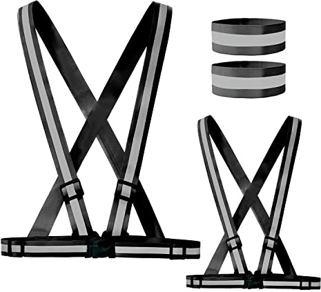 WORK IDEA 2er Pack Warnschutzweste, Reflektierende Weste Zertifikat, Verstellbare Weste für Fahrrad, Laufen, Wandern oder Outdoor