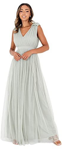 Maya Deluxe Maya Deluxe Maxi Dress with Ruffle Shoulder Detail Robe de Demoiselle d'honneur Femme