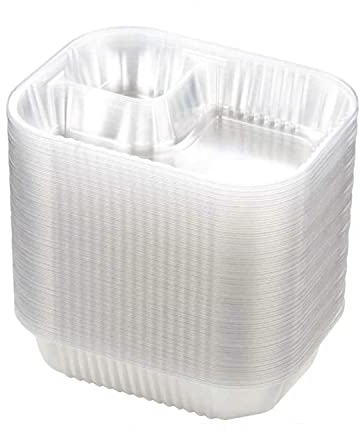 KOUWO 100pcs/Pk Disposable Nacho Trays Plastic Nacho Serving Container for Chips and Cheese Dipz,6''X8'',22 Oz (22oz(8x6)-100pcs/pk)