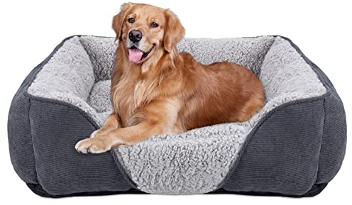 JOEJOY Hundebett Mittelgroße Hunde, Hundekorb Waschbar, Flauschig HundeköRbchen, rutschfest Hundebetten, PlüSch Hundesofa für Hunde und Katzen, 76×61×23 cm