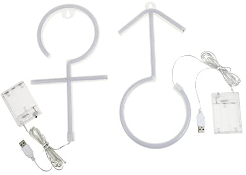 NUOBESTY 2 Stück Neon-nachtschilder Led Wandlampe Mit Geschlechterlogo-neonlichtern Partydekoration Ohne Batterie Für Stilvolle Atmosphäre