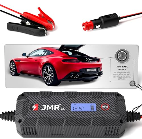JMR Batterieladegerät für Aston Martin DB9 Vantage Vanquish Rapide DBS Virage DB7 Autobatterie Ladegerät Erhaltungsladegerät Akkuladegerät Erhaltungsgerät (12V Zig.-Anschluss, Kein Lithium-Modus) | Erhaltungsladegerät Conditioner Maintainer für DB9 Vantage Vanquish Rapide DBS Virage DB7
