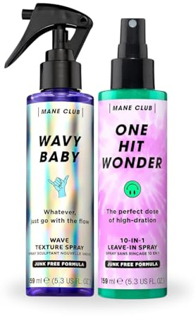 MANE CLUB 10-in-1 Leave-In Spray & Wavy Baby Wave Texture Spray Bundle - Vegan, Cruelty-Free, Sulfate-Free