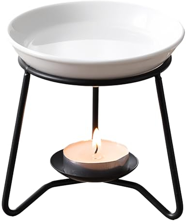 Cozlly Quemador Aceites Esenciales, Difusor Aromas, Difusor de Aroma Portavelas, Quemador Aromático, Lámpara de Fragancia de Cerámica, Quemador de Cera Aromática Soporte para Velas para Casaoficina