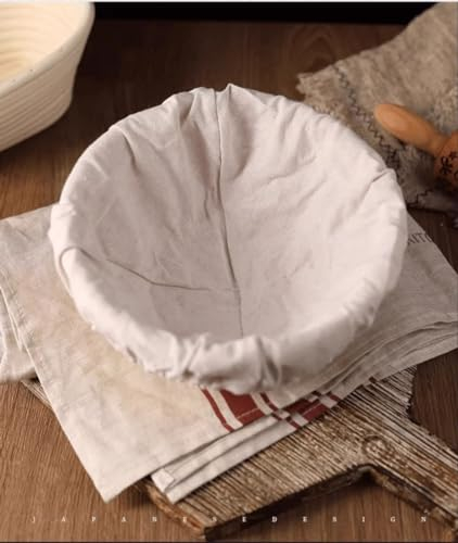 Ovale Cestino Da Lievitazione Per Pane In Canna Di Rattan Naturale Fodera In Tessuto Banneton Per Il Pane, Per Impasto Di Pane, Pizza E Pasticceria Cestino Da Lievitazione Rotondo (Size : Round 20cm