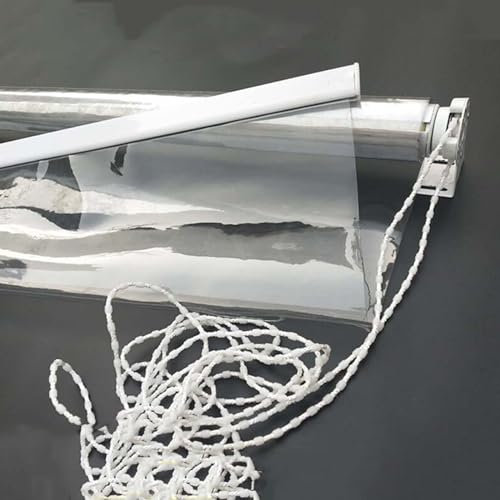 X1NGFU Transparente Seitenzug-Rollo,Winddichter Kunststoff Vorhang,wasserdichte PVC Rollläden,Klare Reißfeste Wetterfeste Durchsichtige Rollo für Außen,Anpassbare Größe,Breite X Höhe (140cm x 150cm)