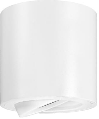 YindaLux Lot de 1 Spots de Plafond Blanc, 230V Spot LED en Saillie Orientable, Spot plafonnier en Aluminium, Ø80x84mm Plafonnier Spot avec Douille GU10, pour Module GU10 et LED, Rond(Sans lampe GU10)