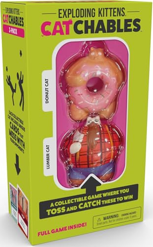 Exploding Kittens Catchables Donut- und Holzkatzen-Wurf- und Fangspiel, 2 Stück
