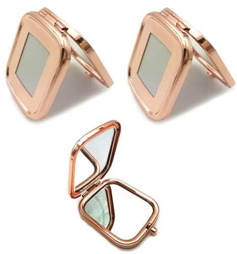 Aipeeo Specchietto da Borsetta,2 Pezzi Doppio Specchio Pieghevole,Specchio Trucco Specchio Portatile da Viaggio Specchio Piccolo,Specchio Tascabile Piccolo,Adatto per il Trucco, Campeggio,Viaggi