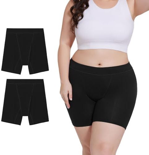 Allbase Incontinence Underwear for Women Washable Period Boxers Briefs Heavy Flow Leakproof Overnight High Absorbency Menstrual Postpartum Bladder Control Boyshorts Panties XX-Large Pack of 2