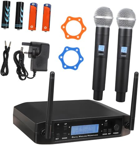 2 Pcs Wireless Handheld Microphone System Glxd4 Uhf Dynamic Microphone | Abs Black Finish, Battery Included, High-fidelity Sound, Wide Compatibility for Outdoor Activities and Home Ktv Party