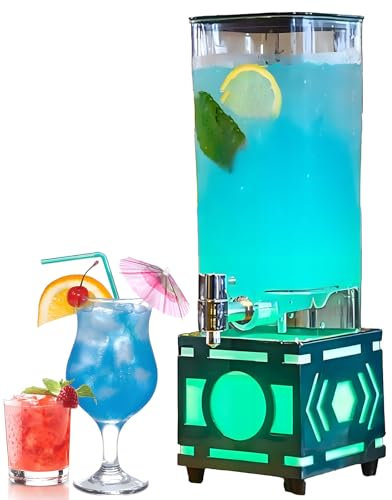 Torre dispensadora de cerveza, dispensador de bebidas de mesa LED de 3 L con grifo para fiestas, bares, barbacoas, discotecas y restaurantes, ideal para servir bebidas sin esfuerzo