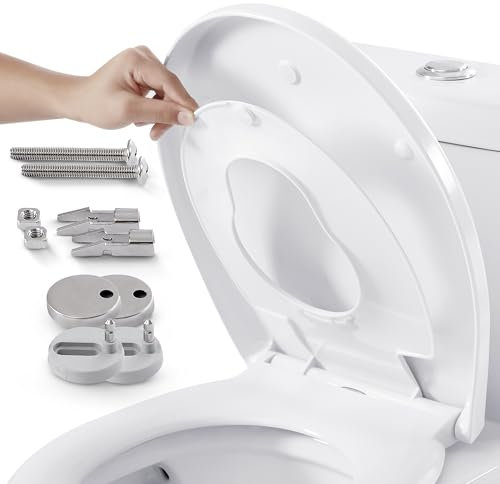 Arebos Siège de WC avec abaissement automatique | 2en1 couvercle de WC avec siège enfant softclose | (charge max. 150 kg) | Siège de WC avec couvercle de WC | montage facile