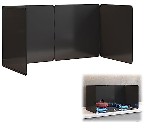Protection anti-éclaboussures d'huile pour table de cuisson à 4 côtés, panneau anti-éclats, design pliable en acier au carbone pour cuisinière à gaz et feu de camp