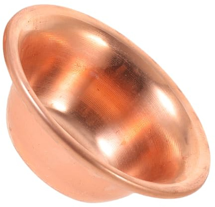 VALICLUD Copper Offering Bowl for Rituals Tibetan Water Cup for Meditation and Worship Mini Copper Smudge Bowl for Yoga Decor Holy Water Basin for Altar Supplies