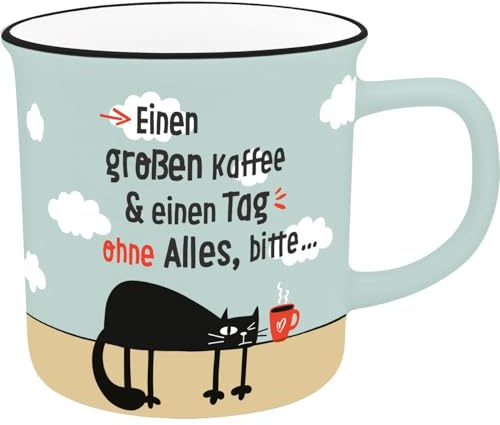 Sheepworld XL-Becher mit Motiv Kaffee| Lieblingsbecher aus Porzellan, Tasse mit Spruch, 55 cl, mit Geschenkbanderole | Geschenk Freund, Freundin | 74525