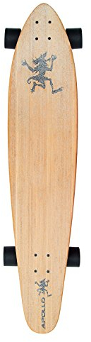 Apollo Longboard Hawaiian Wulff Kicktail Komplettboard mit High Speed ABEC Kugellagern, Freeride Skaten Cruiser Boards