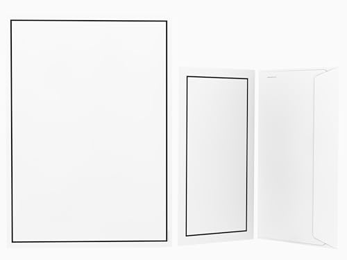 Trauerpapier-Set Trauerrand, 20 Blatt A4 + 20 komplett bedruckte Briefumschläge DIN LANG, für Laser/Ink/Copy/Hand