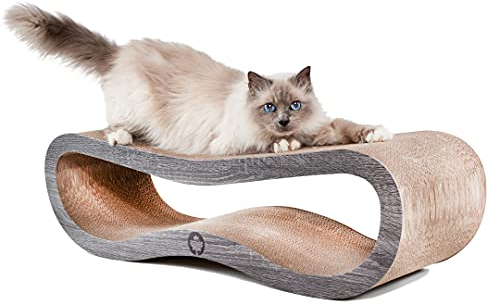 CanadianCat Company | Kratzbrett Orbit | dunkelgrau | Kratzmöbel, Lounge für Katzen | Kratzpappe + Katzenminze | ca. 84 x 24 x 23cm