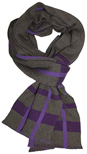 Rotfuchs Herrenschal Schal Strickschal Winterschal Warm & Weich Karo mehrere Farbe Wolle (190 x 30 cm, braun violett)