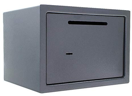 Rottner Einwurftresor Marcel Slot Anthrazit, Möbeltresor Hoteltresor mit Doppelbart-Sicherheitsschloss, Einwurf 15x1 cm, inkl. Fachboden und Verankerungsmaterial