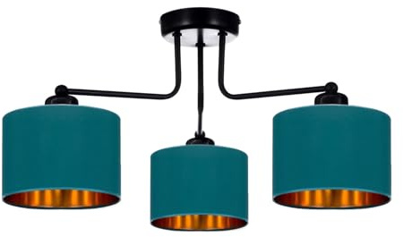 Home Deco Deckenlampe Türkis Vintage Modern E27 Designerlauchte 3-flammig N230-E3