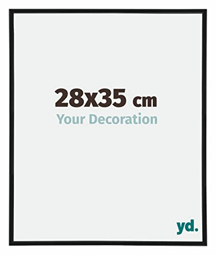 yd. Your Decoration - Bilderrahmen 28x35 cm - Schwarz Matt - Bilderrahmen aus Kunststoff mit Acrylglas - Antireflex - Rahmen 28x35 cm - Annecy