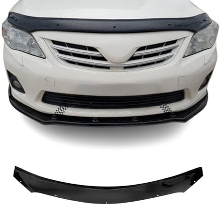 OMAC Motorhaube Deflektor Insektenschutz kompatibel mit Toyota Corolla 2007-2013 Dunkel
