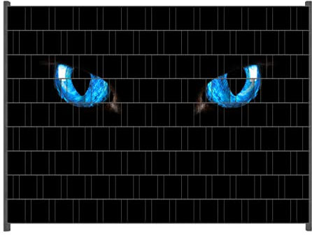 Wallario Zaun Sichtschutz Windschutz für EIN- und Doppelstabmattenzäune in der Größe Breite 2,50m x Höhe 1,80m, Motiv: Blaue Katzenaugen bei Nacht