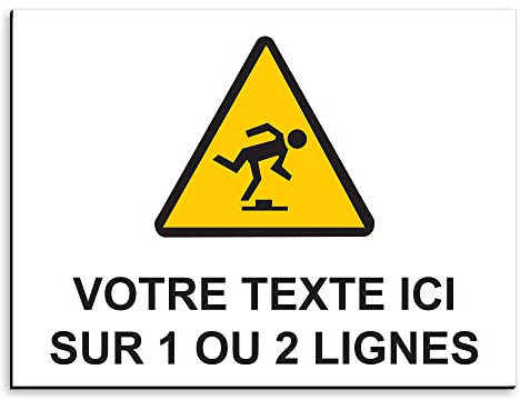 Plaque de signalisation Attention à la marche en aluminium personnalisable 30x20 cm