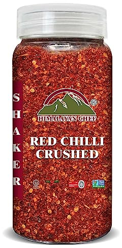 Himalayan Chef Red Crushed Pepper Shaker - Organically Crushed Red Chili Pepper Flakes Great for Pizza, Chowder, Seafood, and Pasta (3.88 Oz)