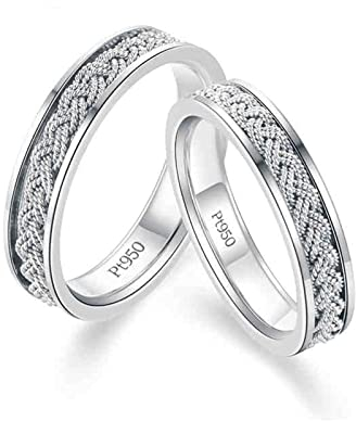 Epinki 950 Platin Ehe Ringen, Freundschaftsringe Kreuz Deisgn Diamantring Echtgold Schmuck