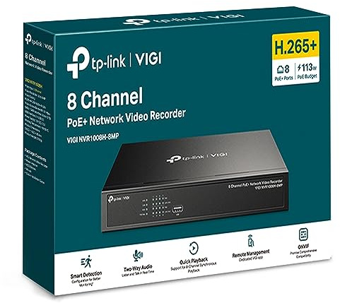 TP-Link VIGI NVR1008H-8MP Netzwerk-Videorekorder (NVR) Schwarz