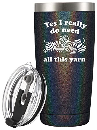 Panvola Yes I Really Do Need All This Yarn Crochet Tumbler 20oz Black