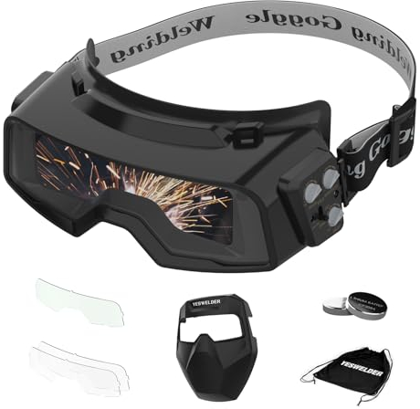 YESWELDER True Color Auto Darkening Welding Goggles,Wide Shade Range 4/5-9/9-13 with Grinding, Welding Glasses Welder Mask Welding Helmet for TIG MIG ARC Plasma Cut