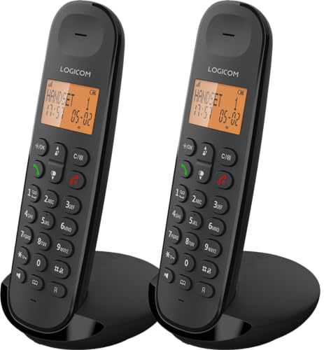 Logicom ILOA 250 Téléphone Fixe sans Fil sans Répondeur - Duo - Téléphones analogiques et dect - Noir
