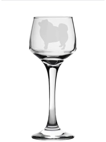 Pomeranian Engraved Sherry Glass, Animal Dog Gift for Women, Gift for Men